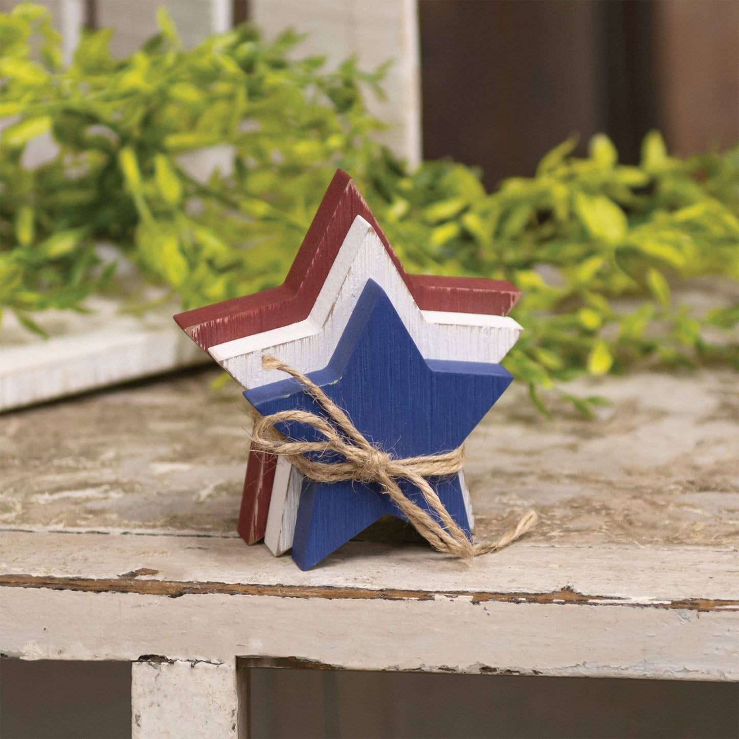 Wooden Red, White, & Blue Star Bundle 3/Set - Nifty Decor & More