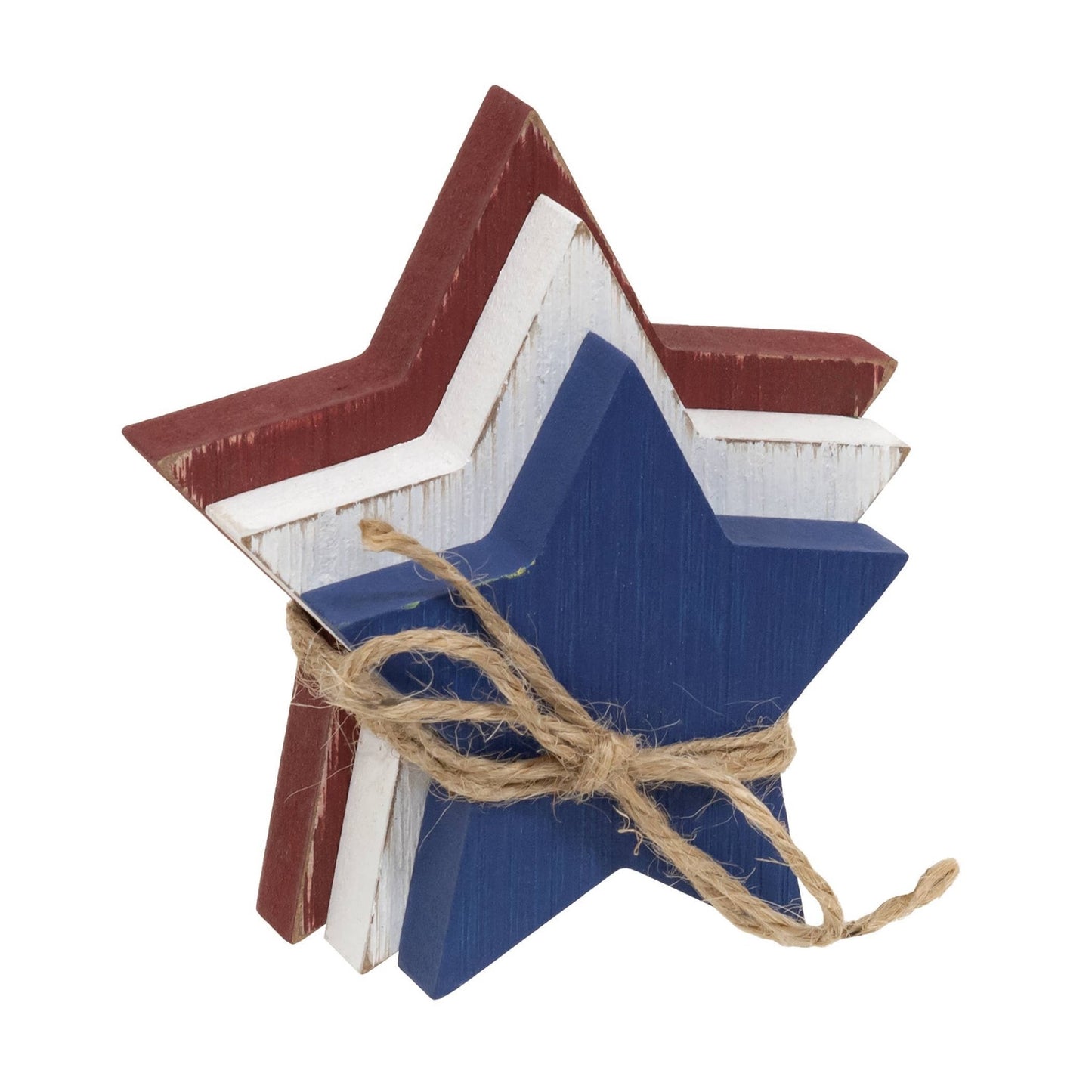 Wooden Red, White, & Blue Star Bundle 3/Set - Nifty Decor & More