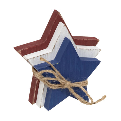 Wooden Red, White, & Blue Star Bundle 3/Set - Nifty Decor & More