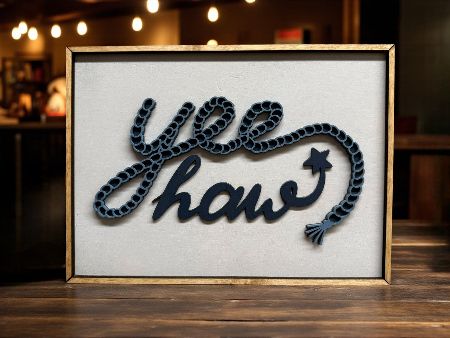 Wooden “Yee Haw” Handmade Wall Sign Cowgirl Decor