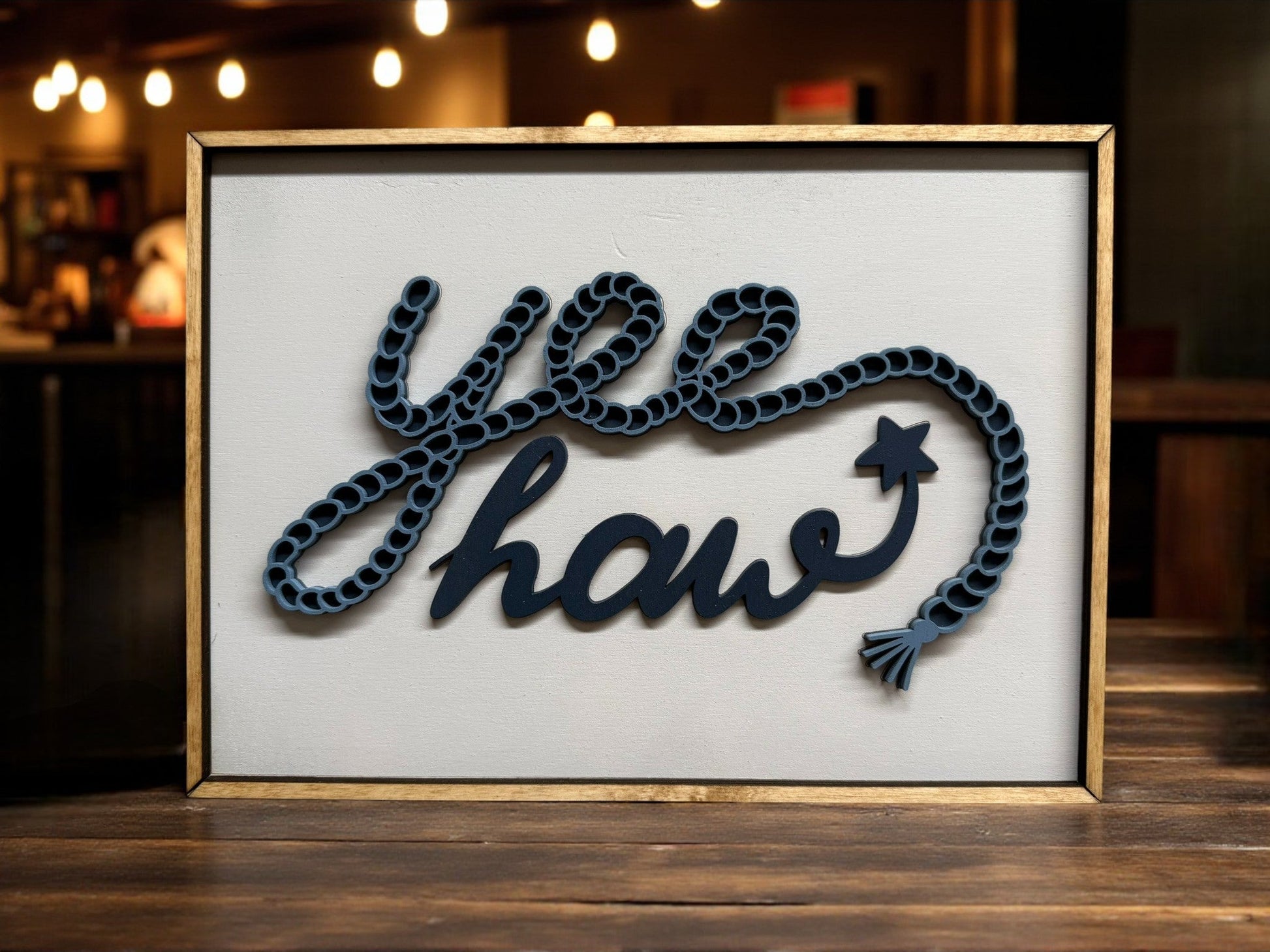 Wooden “Yee Haw” Handmade Wall Sign Cowgirl Decor