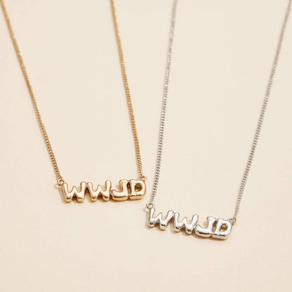 WWJD What Would Jesus Do 18K Gold Necklace - Nifty Decor & More