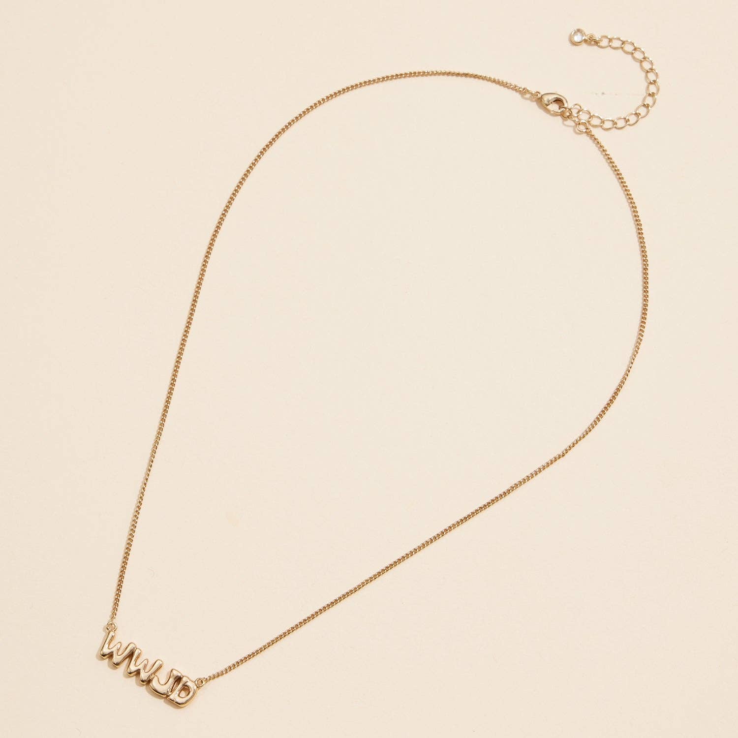 WWJD What Would Jesus Do 18K Gold Necklace Gold