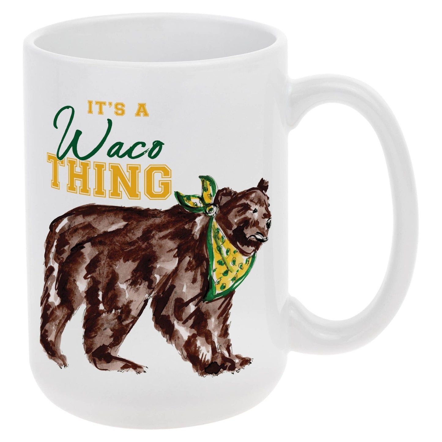 Yellow Bear Collegiate Ceramic Mug 14 Oz. - Nifty Decor & More