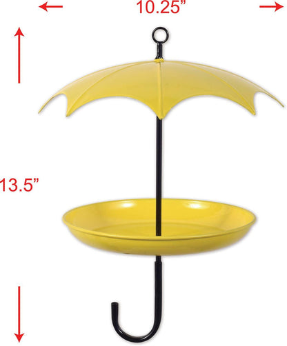 Yellow Umbrella Bird Feeder, Handmade Unique Wildlife Feeder for Outdoor Garden Decor, Perfect Mother’s Day Gift for Bird Lovers