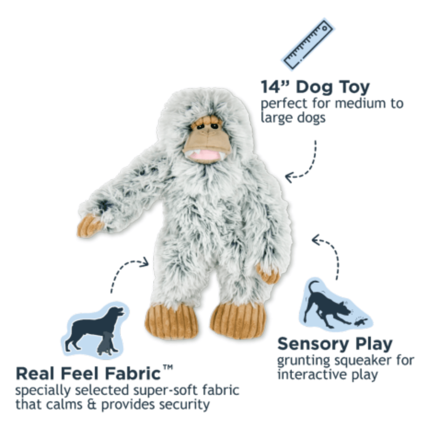 Yeti with Rope Body Dog Toy Squeaker - Nifty Decor & More