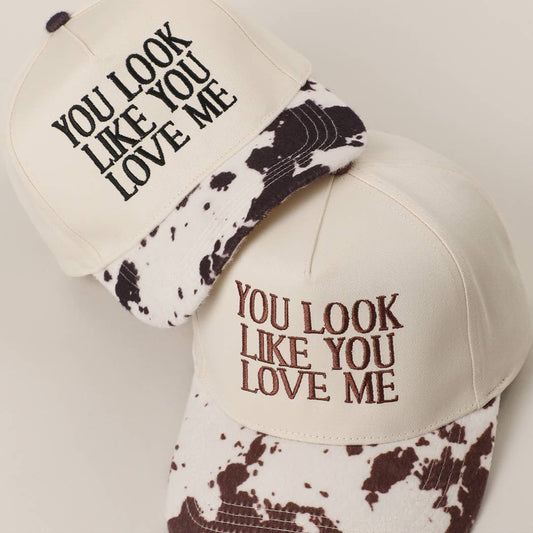 You Look Like You Love Me Embroidered Animal Print Trucker