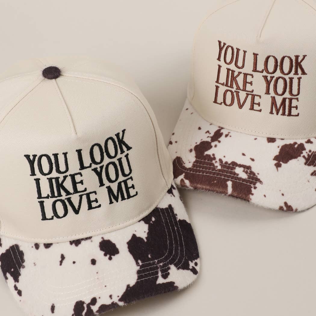 You Look Like You Love Me Embroidered Animal Print Trucker