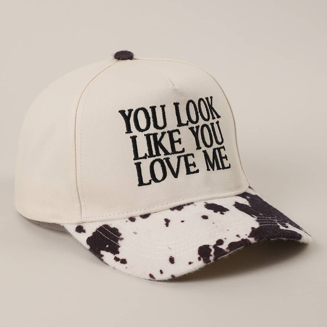 You Look Like You Love Me Embroidered Animal Print Trucker