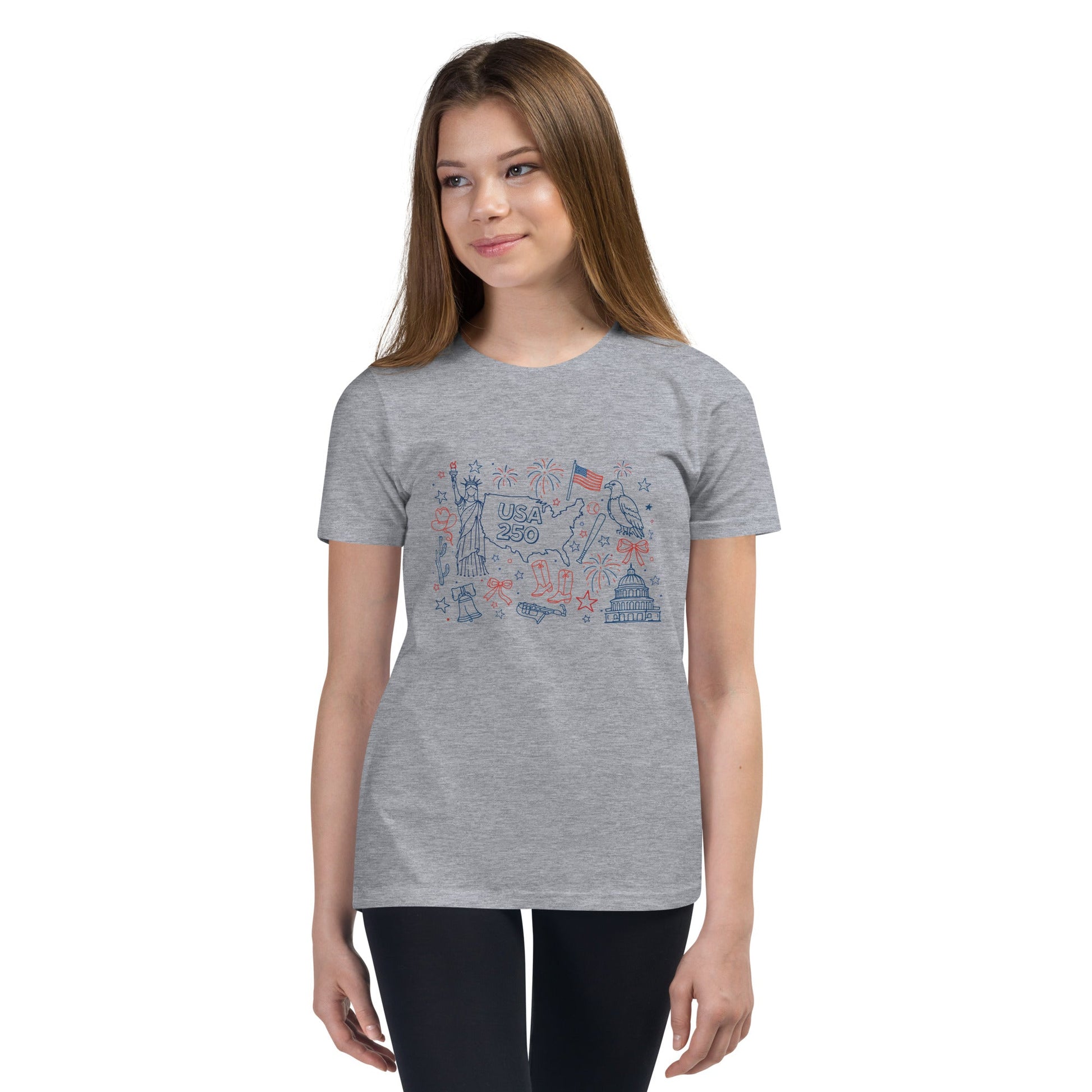 Youth 250 Celebration Line - Draw TShirt - Nifty Decor & More