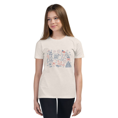 Youth 250 Celebration Line - Draw TShirt - Nifty Decor & More