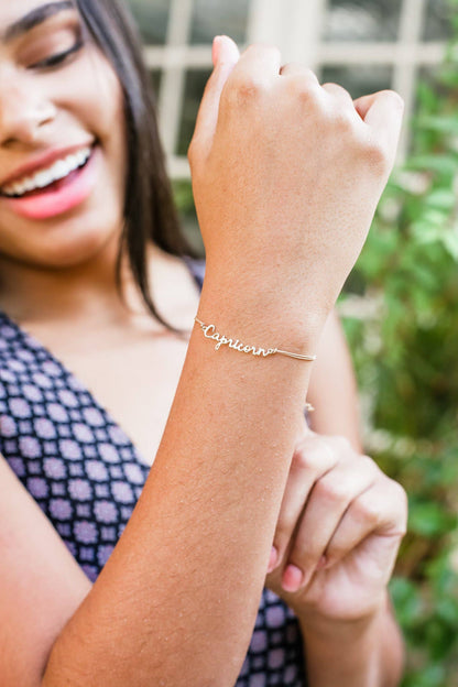 CAPRICORN Zodiac Bracelet Gold - December 22 - January 19 Zodiac Sign Bracelets