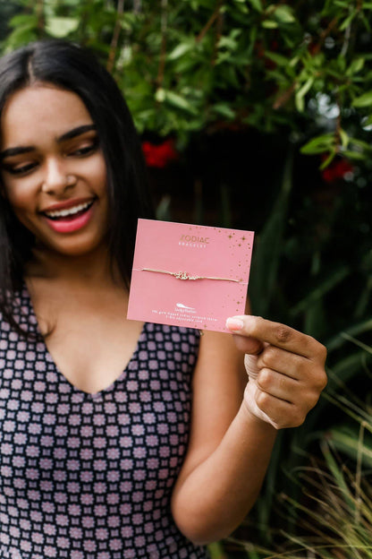 LIBRA Zodiac Cord Bracelet Gold - September 23 - October 22 Zodiac Sign Bracelets