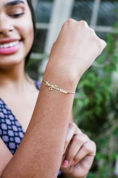 SAGITTARIUS Zodiac Bracelet Gold - November 22 - December 21 Zodiac Sign Bracelets