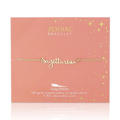 SAGITTARIUS Zodiac Bracelet Gold - November 22 - December 21 Zodiac Sign Bracelets