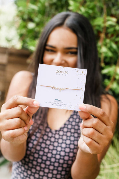 SCORPIO Zodiac Cord Bracelet Gold - October 23 - November 21 Zodiac Sign Bracelets