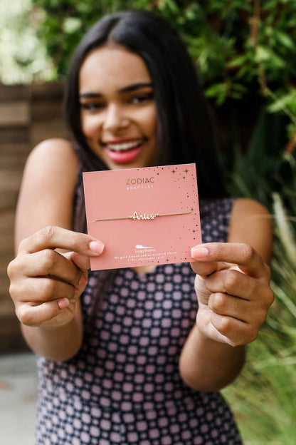 ARIES Zodiac Cord Bracelet Gold - March 21 - April 19 Zodiac Sign Bracelets