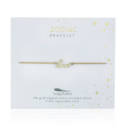 LEO Zodiac Cord Bracelet Gold - July 21 - August 22 Zodiac Sign Bracelets