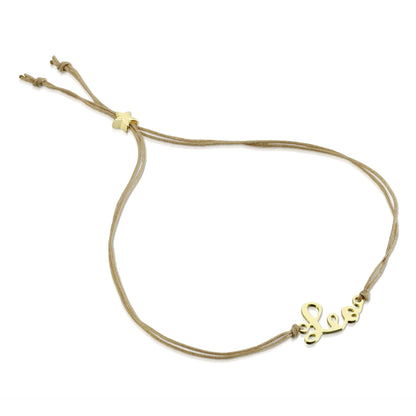 LEO Zodiac Cord Bracelet Gold - July 21 - August 22 Zodiac Sign Bracelets