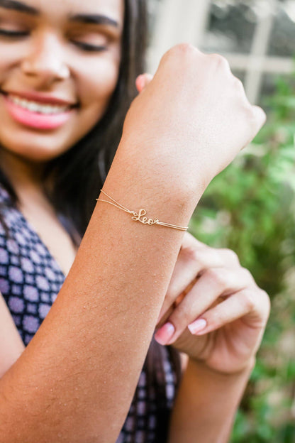 LEO Zodiac Cord Bracelet Gold - July 21 - August 22 Zodiac Sign Bracelets