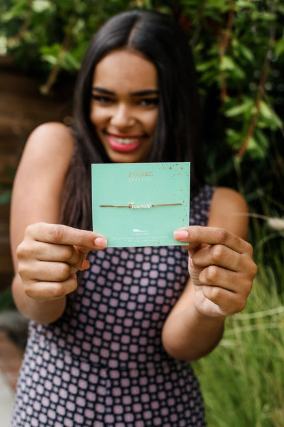 TAURUS Zodiac Cord Bracelet Gold - April 20 - May 20 Zodiac Sign Bracelets