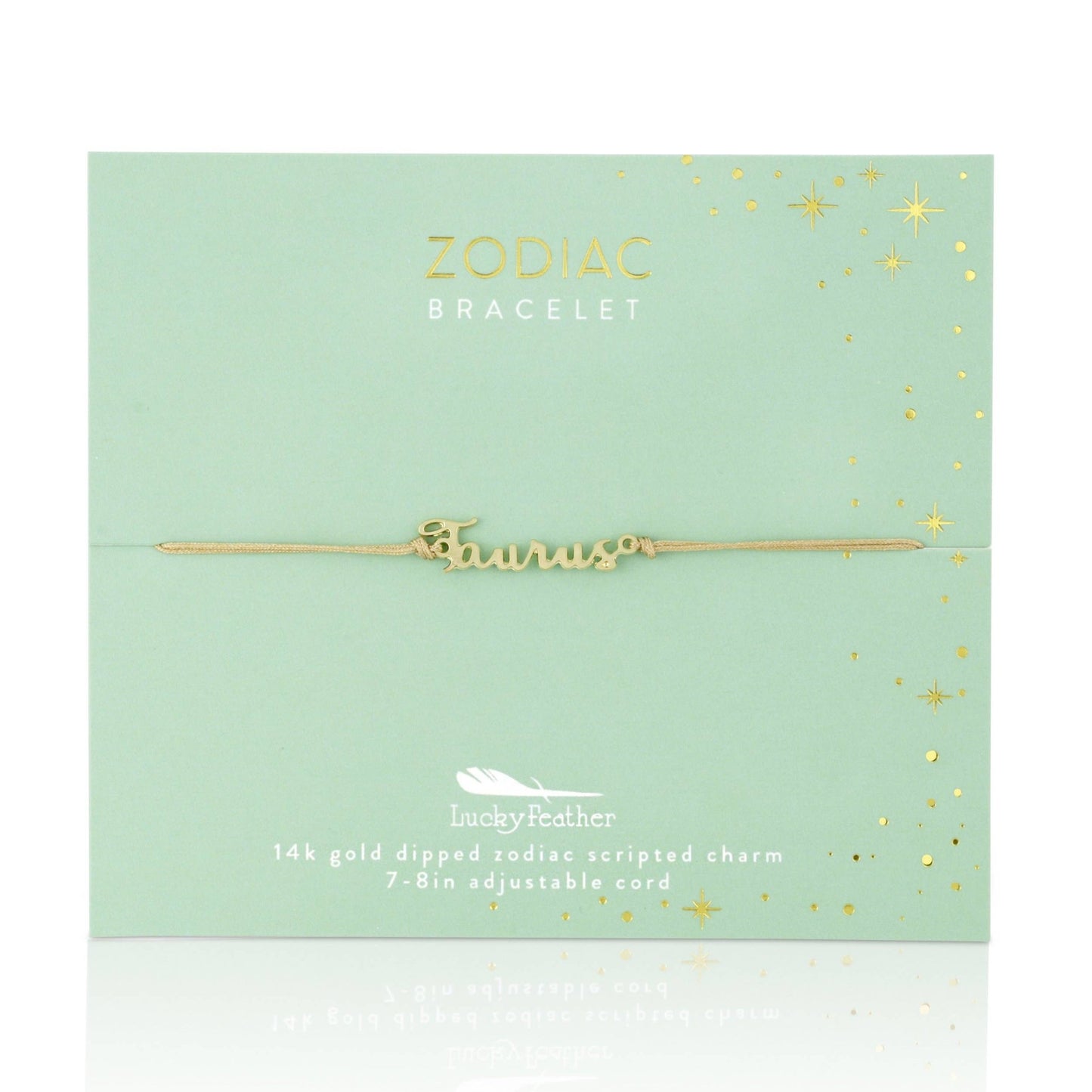 TAURUS Zodiac Cord Bracelet Gold - April 20 - May 20 Zodiac Sign Bracelets