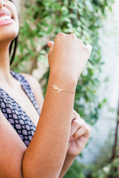 VIRGO Zodiac Cord Bracelet Gold - August 23 - September 22 Zodiac Sign Bracelets