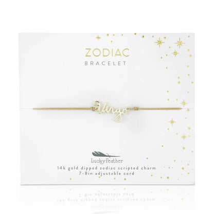 VIRGO Zodiac Cord Bracelet Gold - August 23 - September 22 Zodiac Sign Bracelets