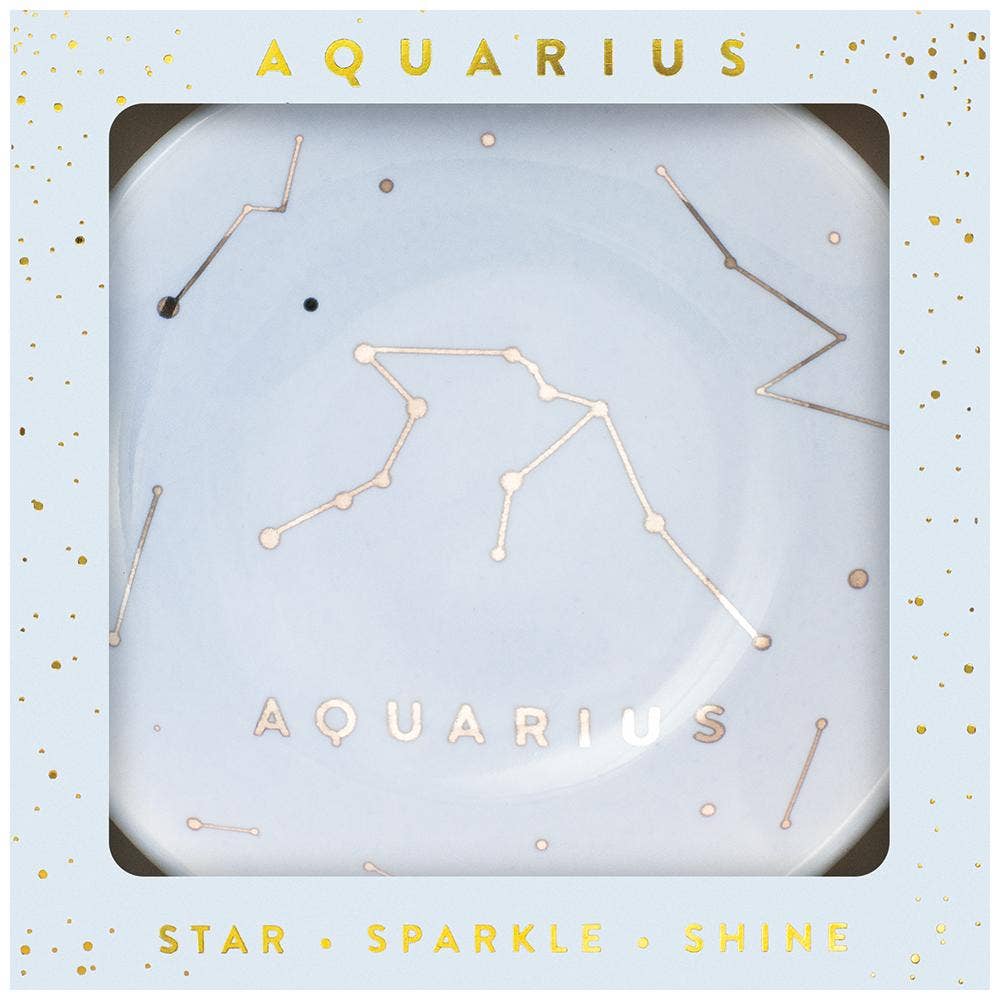 AQUARIUS Zodiac Jewelry Dish - (Jan 20 - Feb18) Ring Dishes & Trays