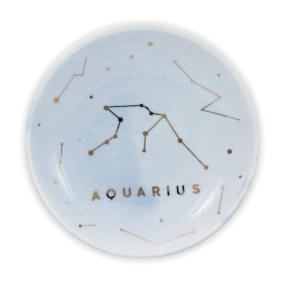 AQUARIUS Zodiac Jewelry Dish - (Jan 20 - Feb18) Ring Dishes & Trays