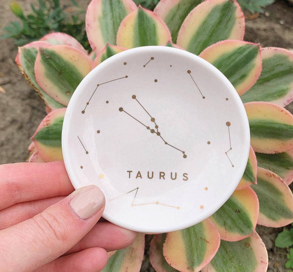 Taurus Zodiac Jewelry Dish - (Apr 20 - May 20) Ring Dishes & Trays