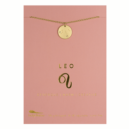LEO Zodiac Necklace - Gold - (July 23-Aug 22) Zodiac Necklace