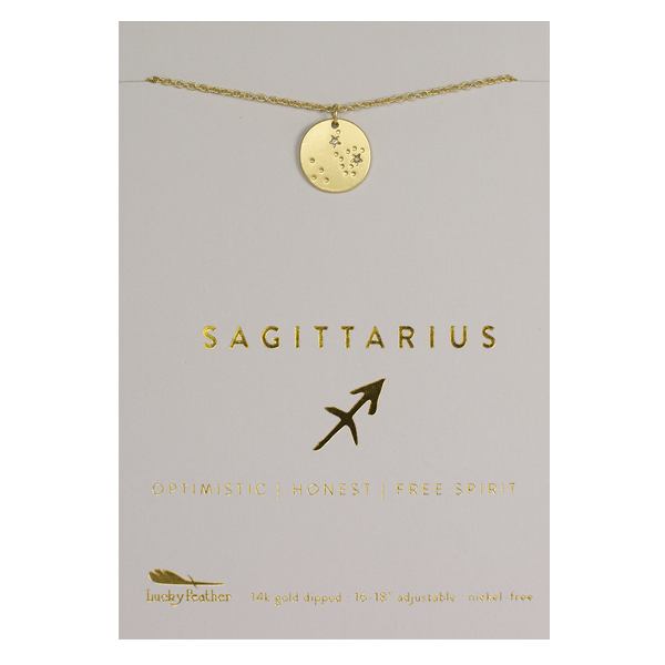 SAGITTARIUS Zodiac Necklace - Gold - (Nov 22-Dec 21) Zodiac Necklace