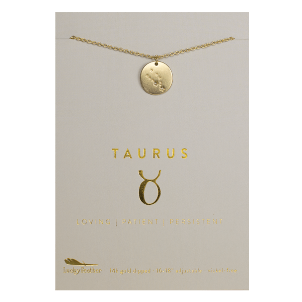 TAURUS Zodiac Necklace - Gold - (Apr 20-May 20) Zodiac Necklace