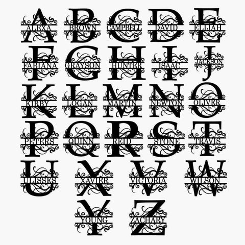 Split Letter Monogram Wall Decor   