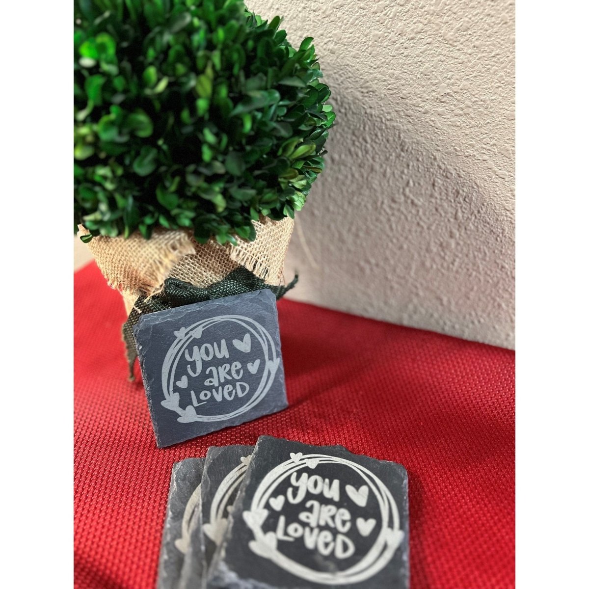 Custom Logo or Text Slate Coasters - Nifty Decor & More