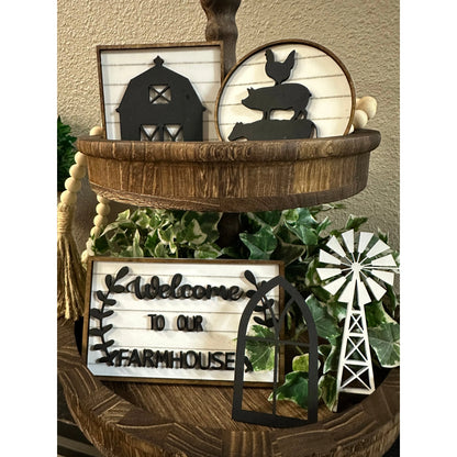 Farmhouse Kitchen Tiered Tray Decor *This item has been discontinued Tiered Tray   