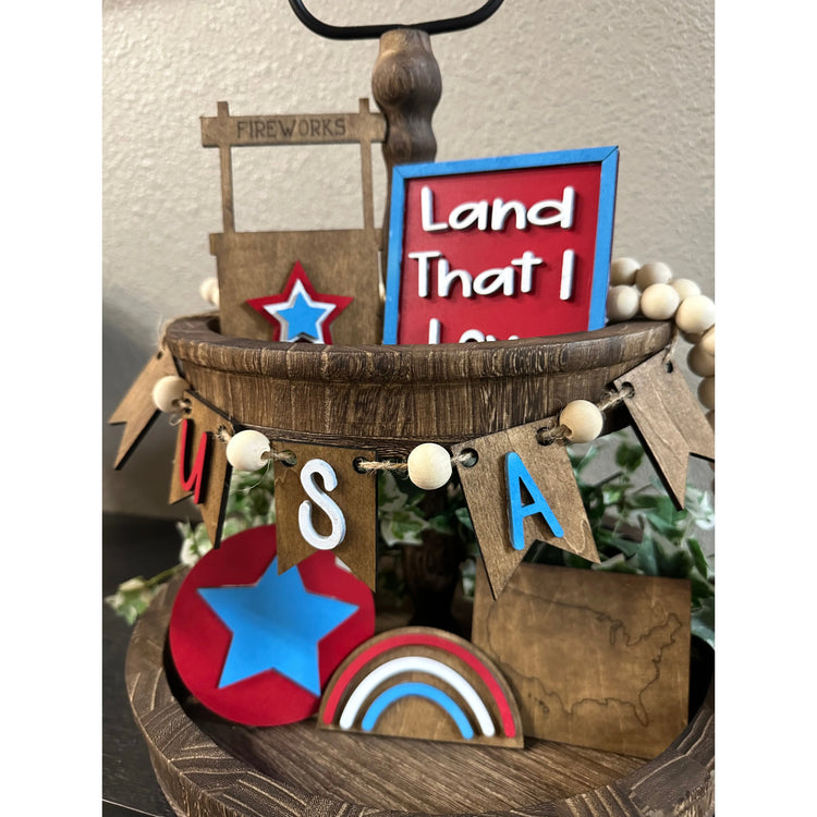 4th of July Tiered Tray Decor Tiered Tray