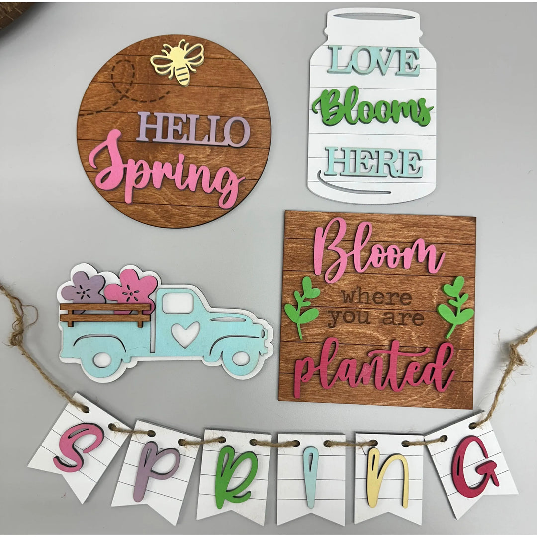 Hello Spring Tiered Tray Decor Tiered Tray   