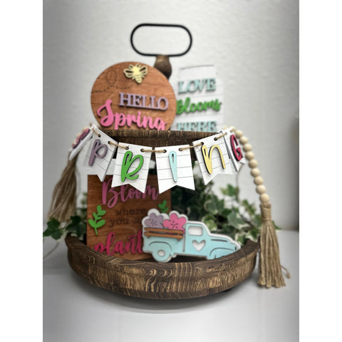 Hello Spring Tiered Tray Decor Tiered Tray   