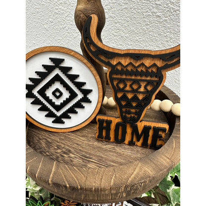 Aztec Tierd Tray Décor Tiered Tray