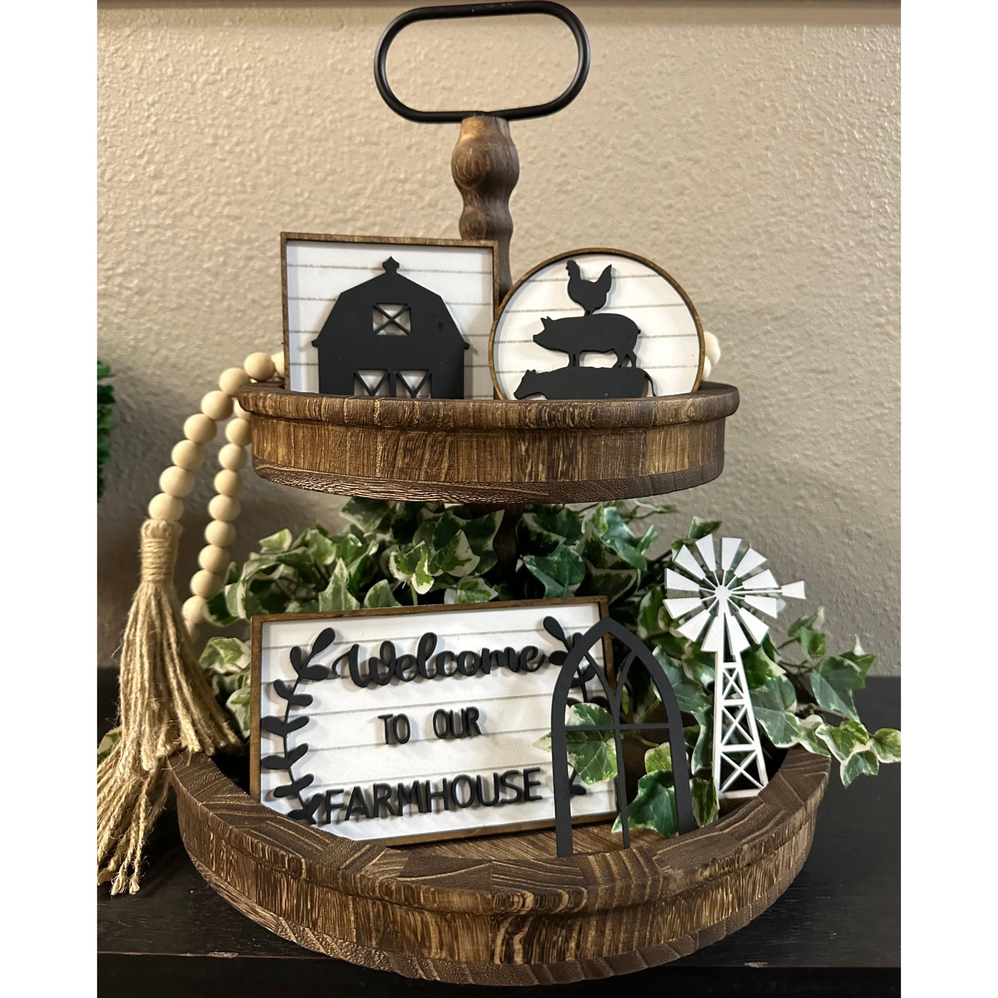 Farmhouse Kitchen Tiered Tray Decor *This item has been discontinued Tiered Tray   