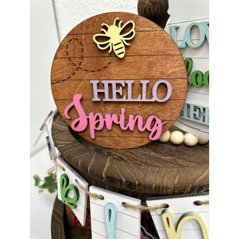 Hello Spring Tiered Tray Decor Tiered Tray   