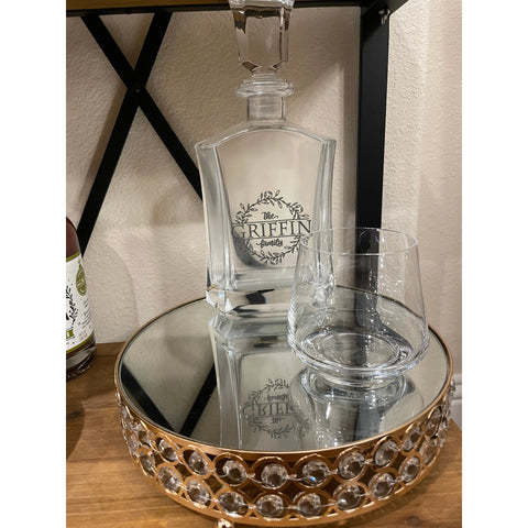 Laser-Etched Glass Decanter Decanter   