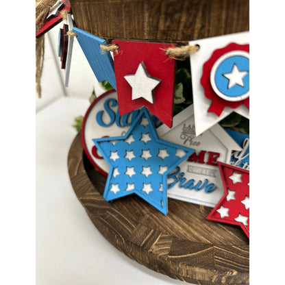 Home of the Brave Tiered Tray Decor 