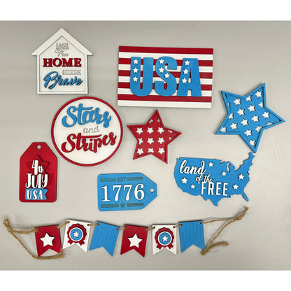 Home of the Brave Tiered Tray Decor 