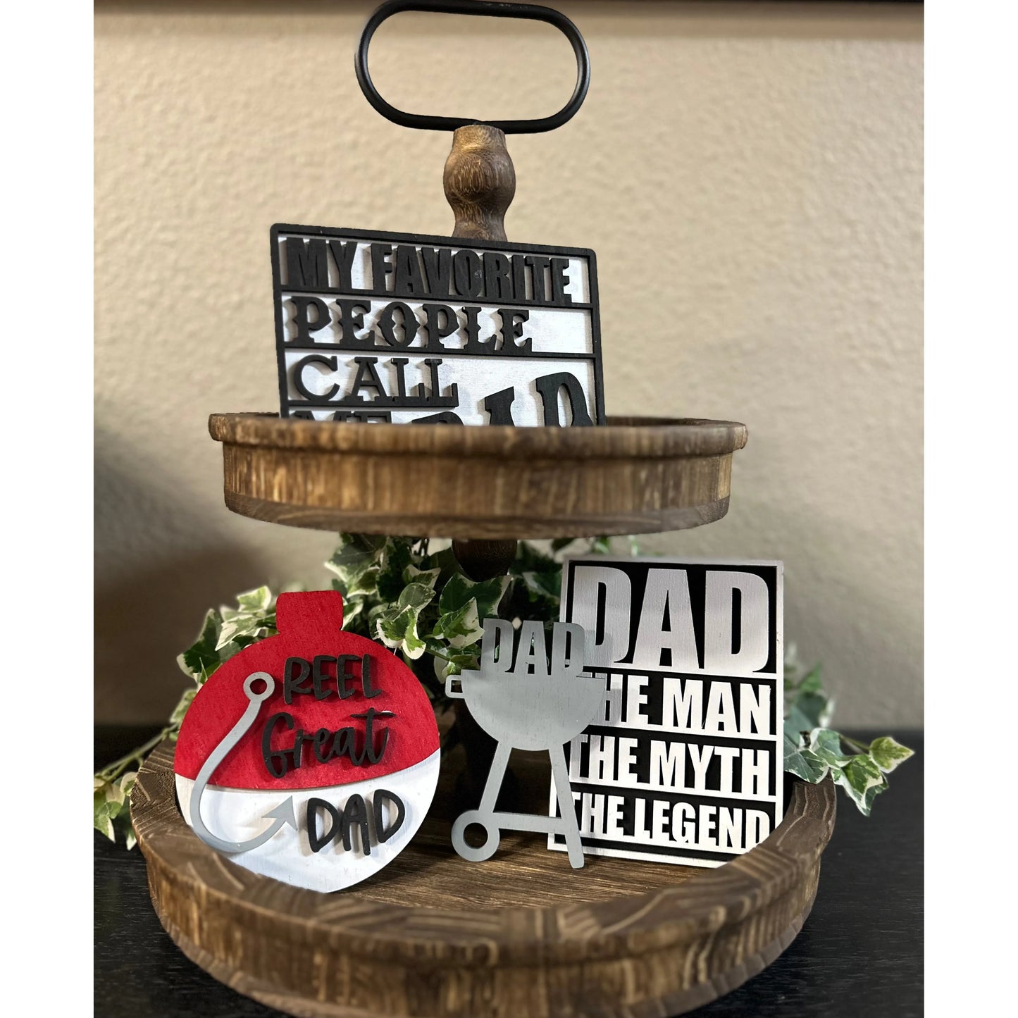 Super Dad Tiered Tray Decor 
