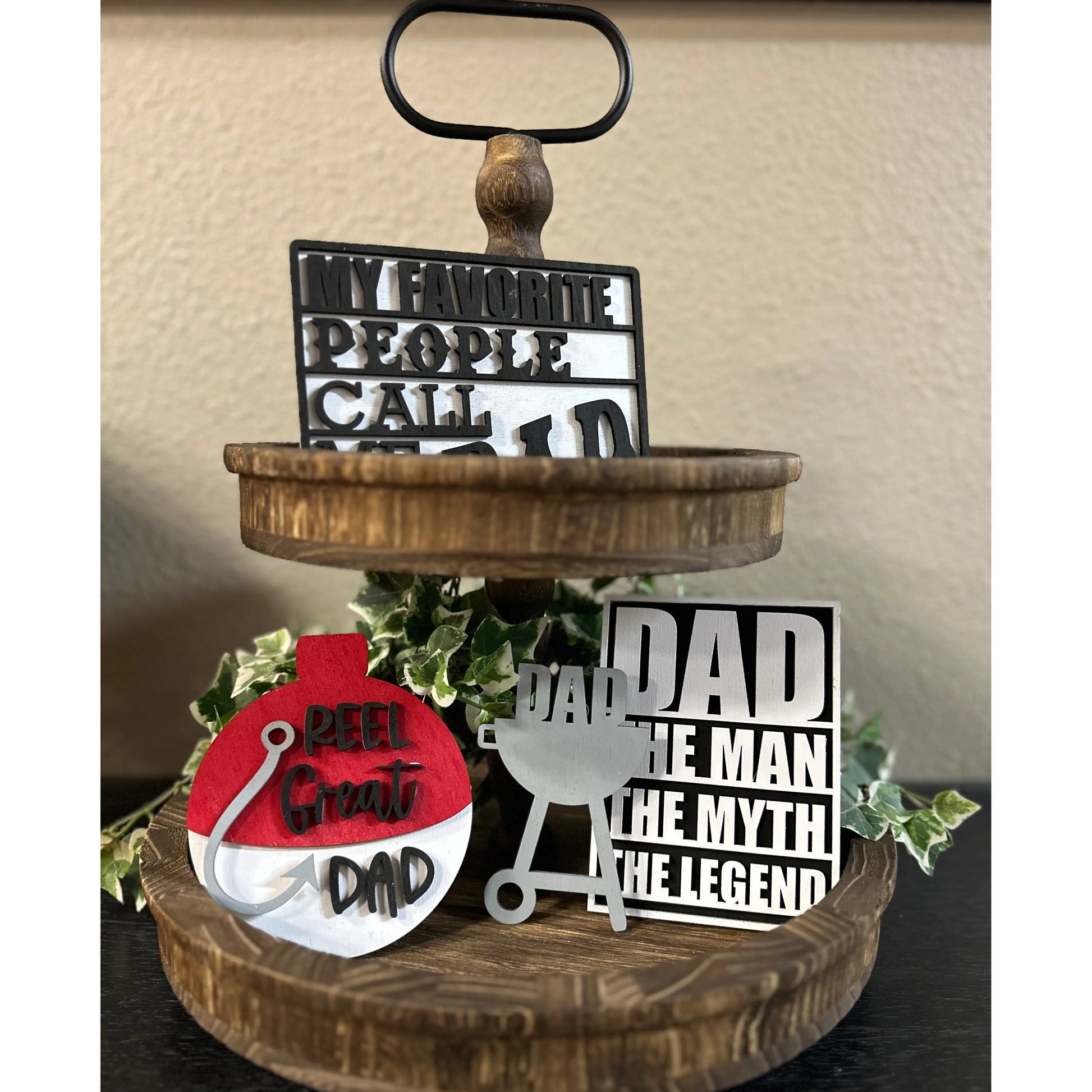 Super Dad Tiered Tray Decor 
