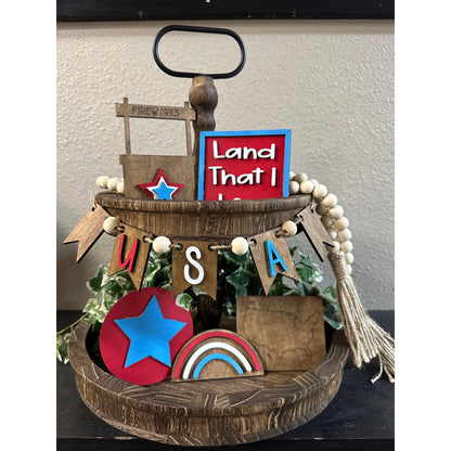 4th of July Tiered Tray Decor Tiered Tray