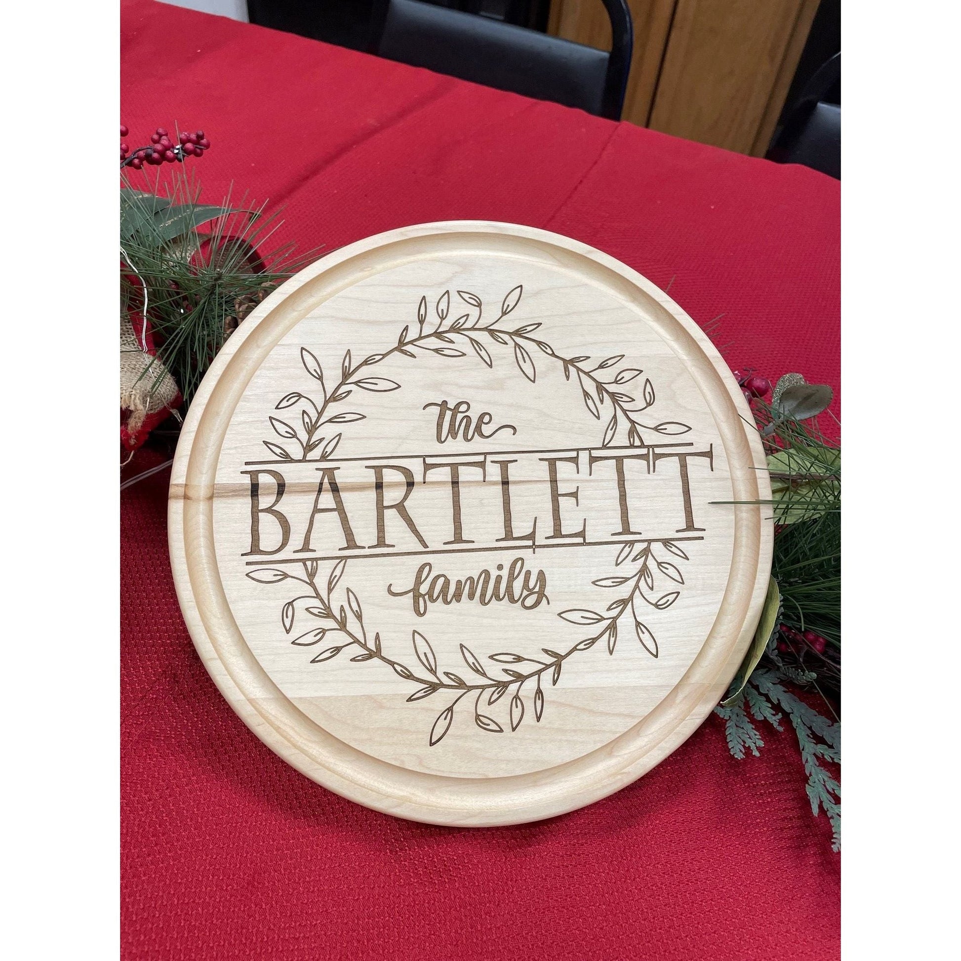 Personalized Small Round Maple Cutting Board - Nifty Decor & More